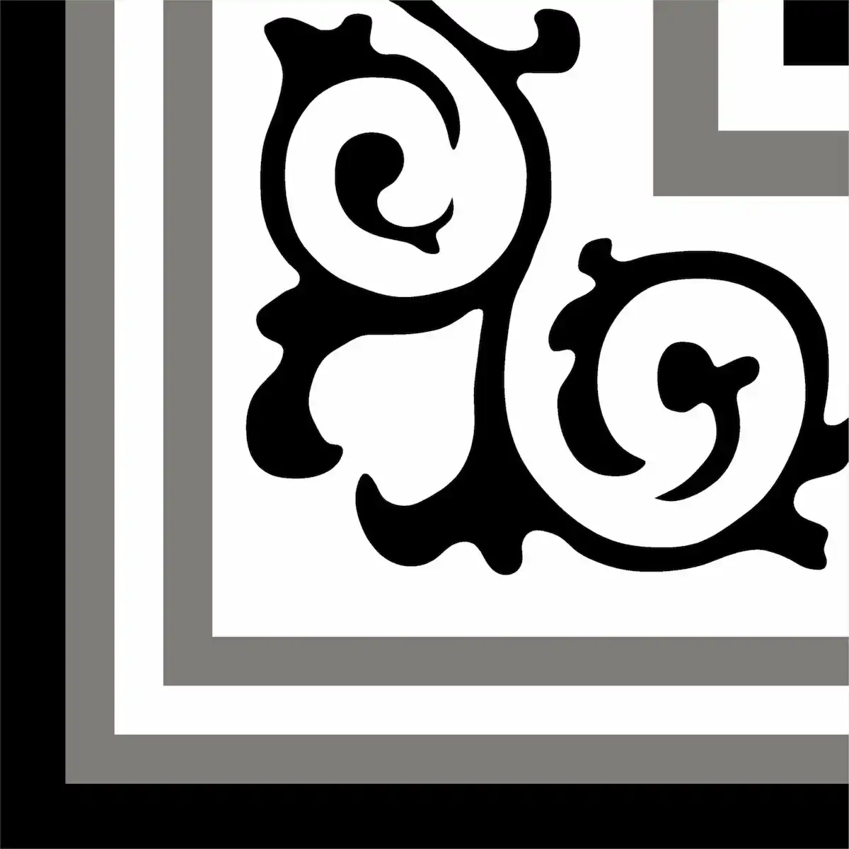 Handcrafted Athangudi tile with decorative border
