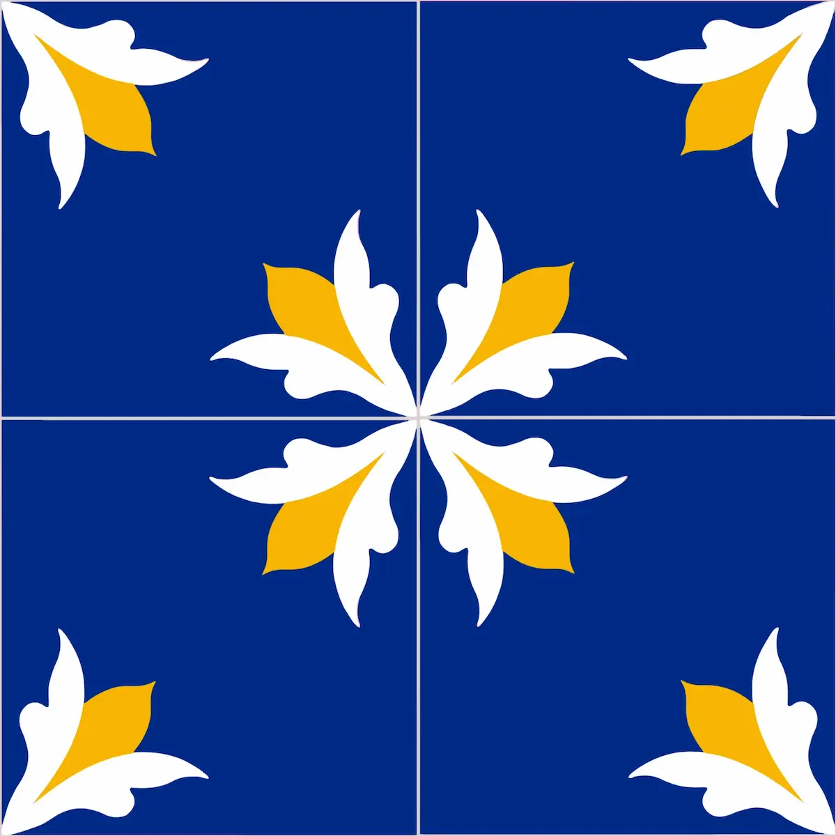 Athangudi tile with a floral pattern