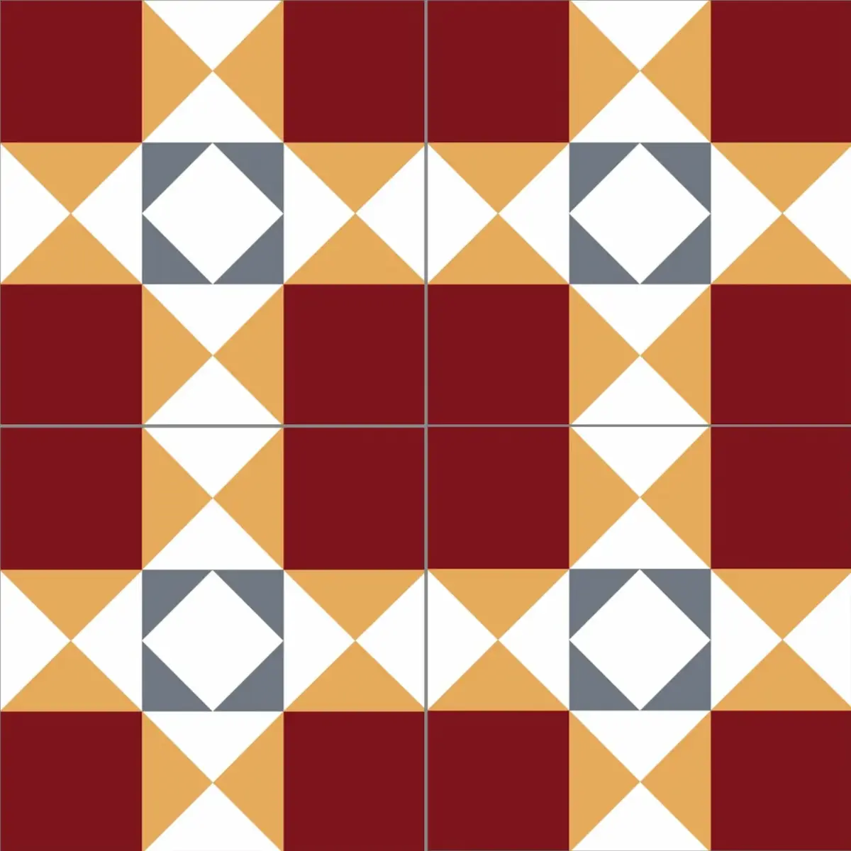 Traditional Athangudi tile with geometric design