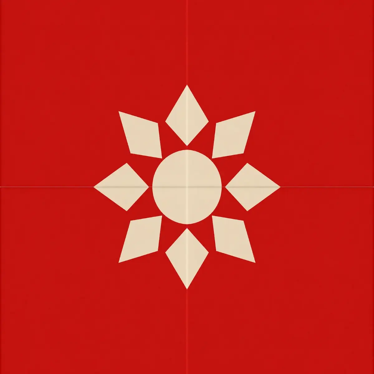 Red patterned Athangudi tile