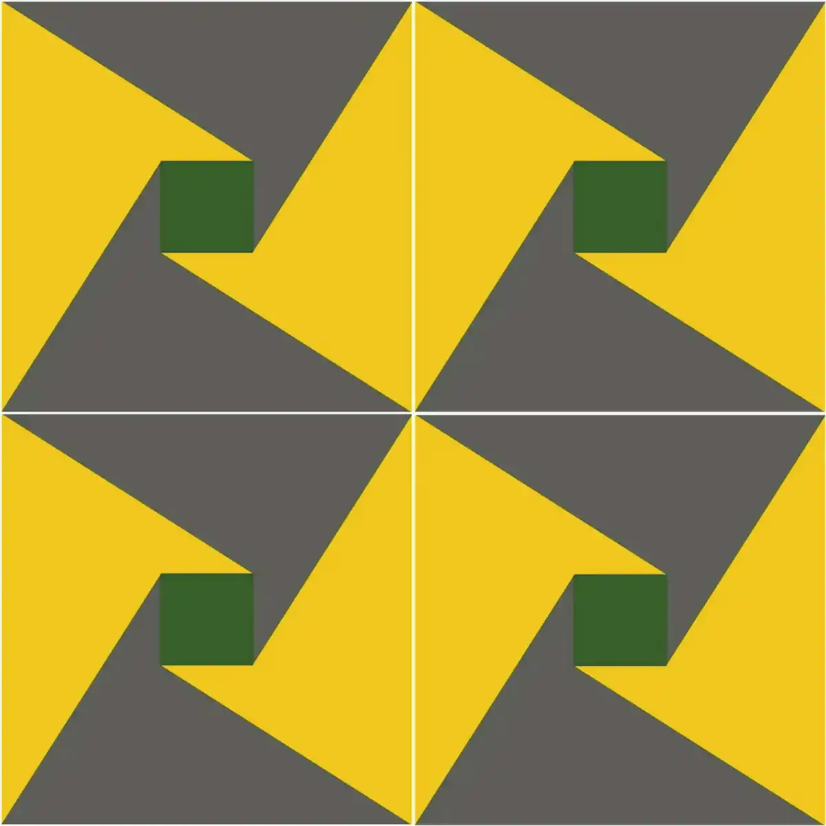 Artisan-made Athangudi tile with geometric design