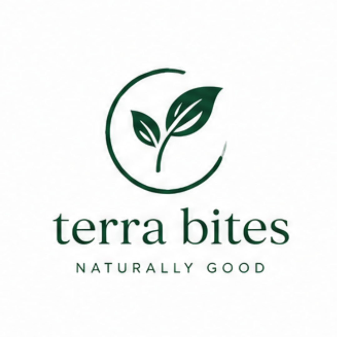 Terra Bites logo with leaf symbol