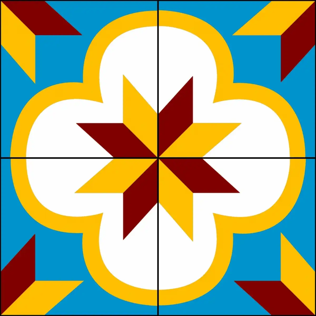South Indian inspired geometric Athangudi tile