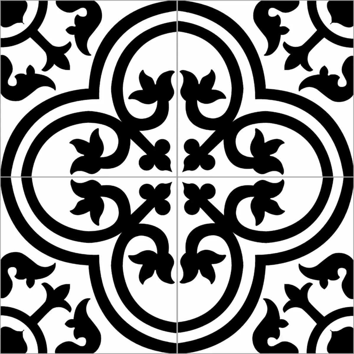 Floral patterned Athangudi tile