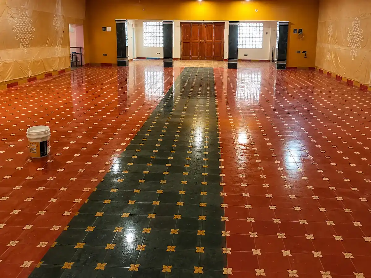 Traditional Athangudi tiles in a home project