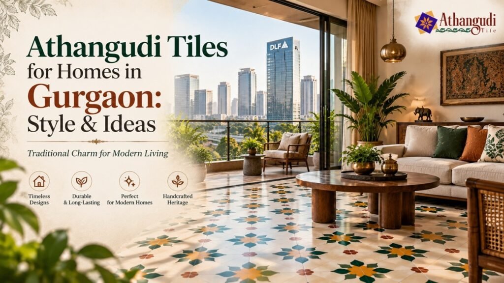 Athangudi Tiles for Homes in Gurgaon with Traditional Floral Tile Designs